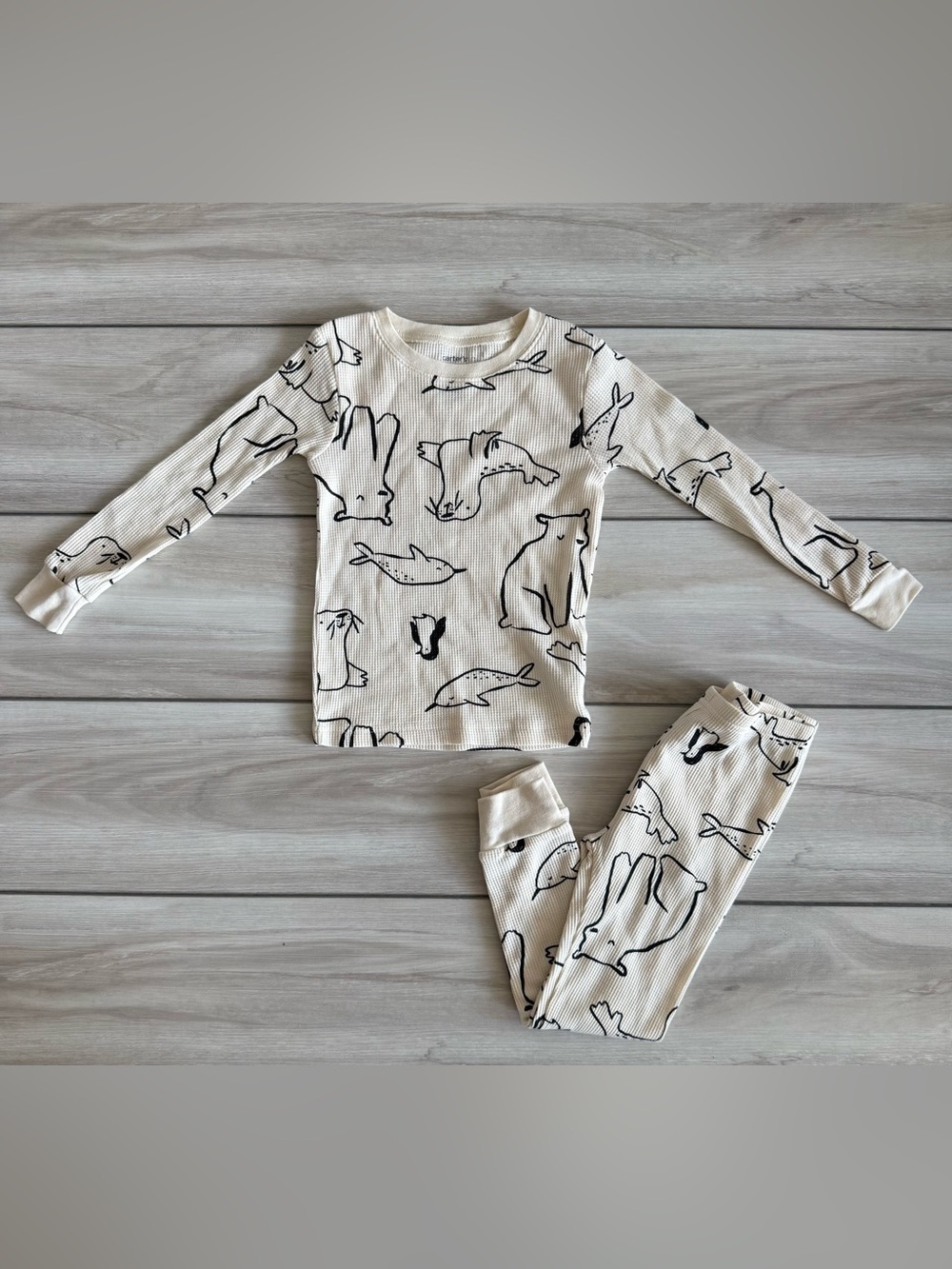 Carter's Chill Out Pajama Set Beige 4T NWOT